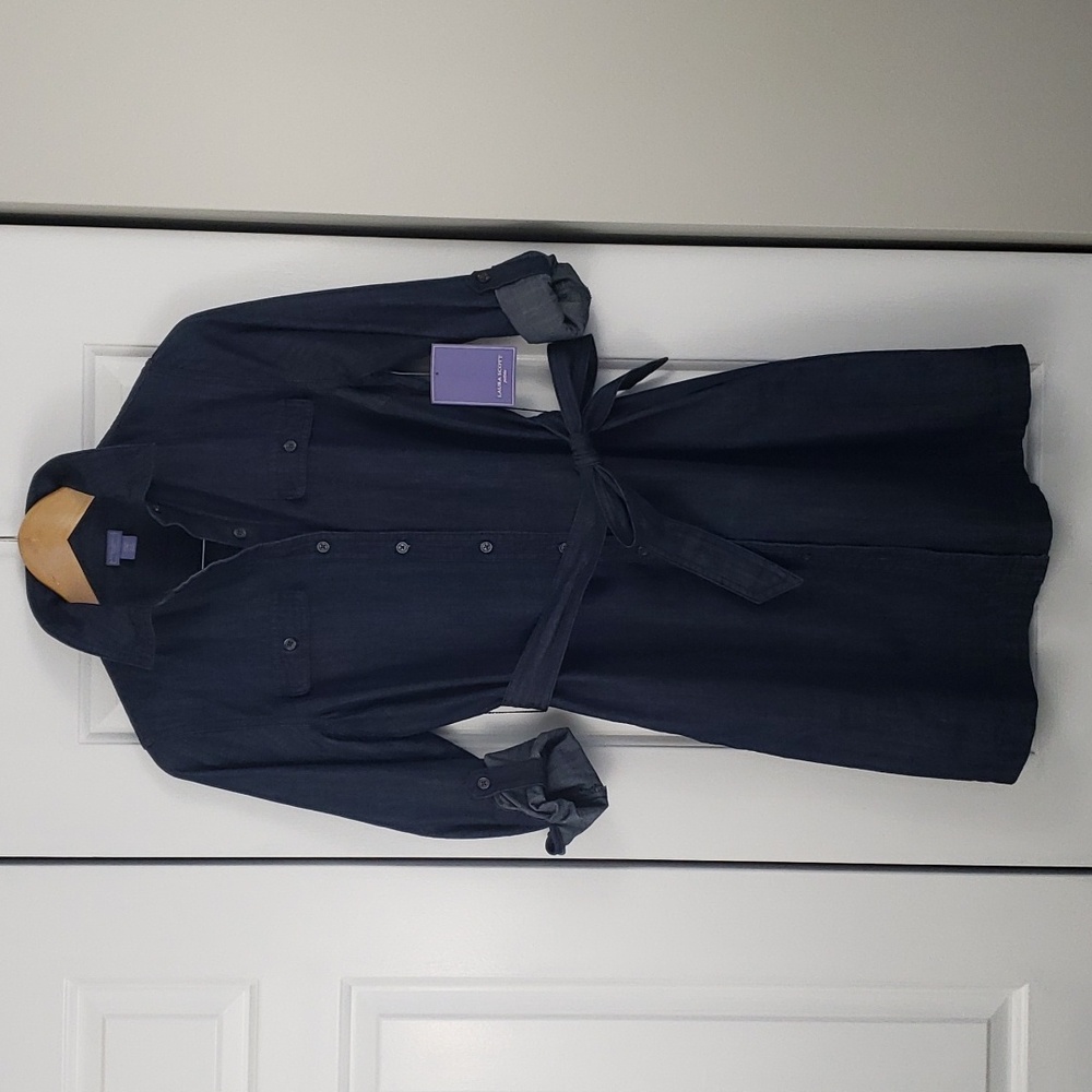 Laura Scott Petite Denim Shirt Dress